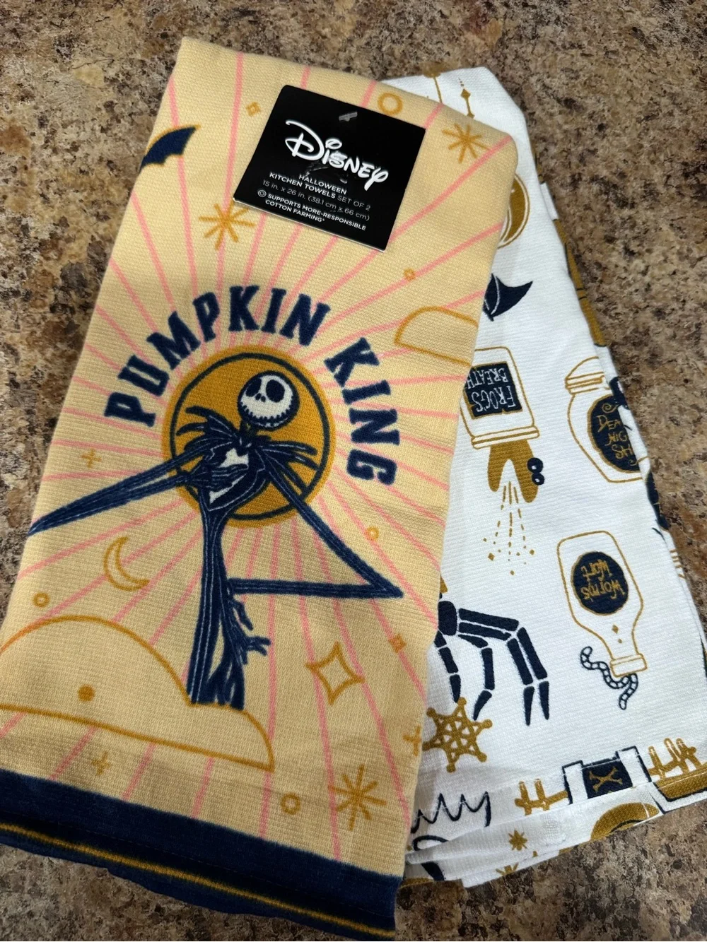 Disney Pumpkin King Dishtowels Set of 2 NEW